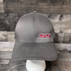 Chevrolet SS Super Sport Flexfit Hat Yupoong Gray Red Logo Baseball Cap L-XL